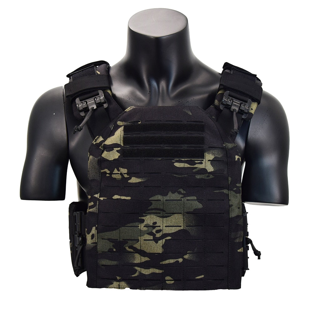 Gilet Tactique 1000D Camo Noir | France Survivalisme