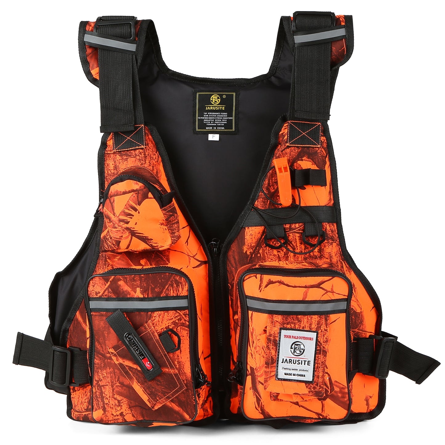 Gilet Tactique Style Pêche Orange | France Survivalisme