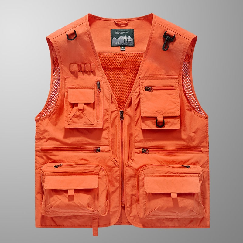 Gilet Tactique 14 Poches Orange | France Survivalisme