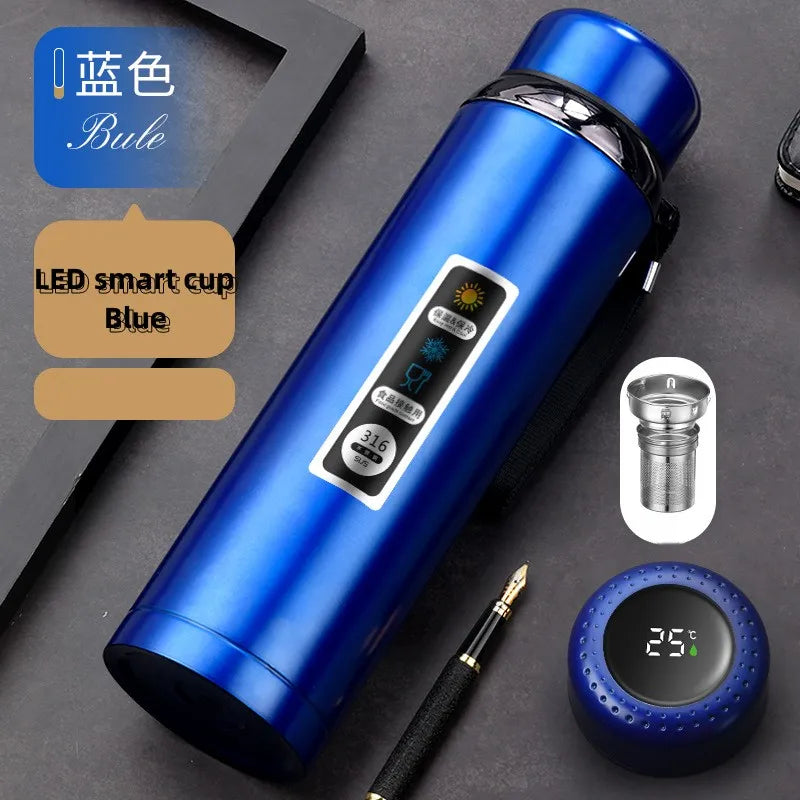 Bouteille thermos en acier inoxydable Gourde LED Bleue | France Survivalisme