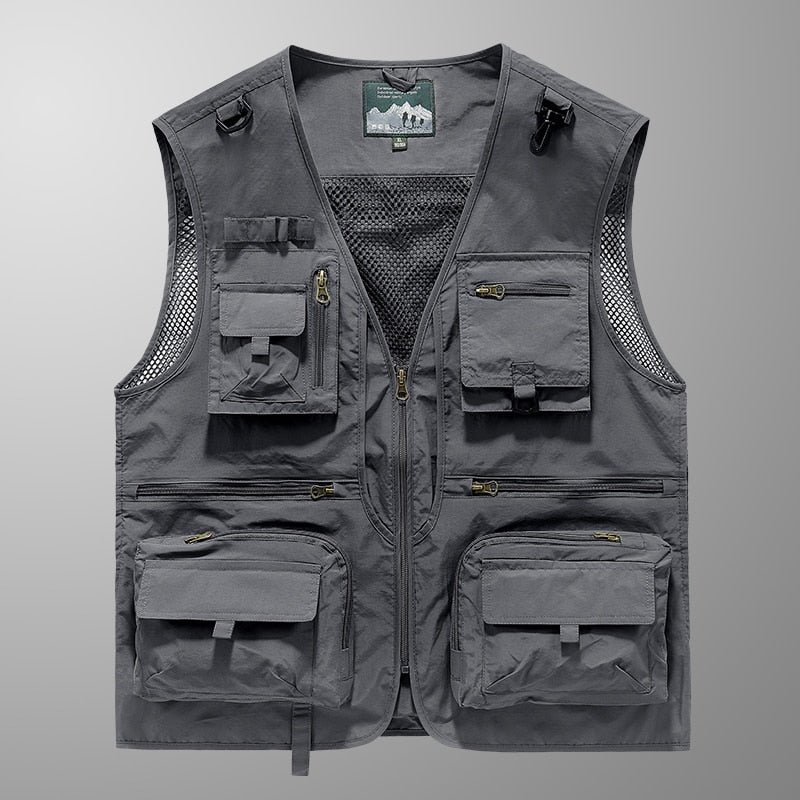 Gilet Tactique 14 Poches Gris | France Survivalisme